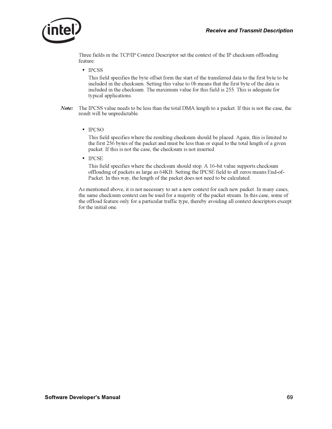 Intel Intel Gigabit Ethernet Controllers, PCI-X manual Ipcss 