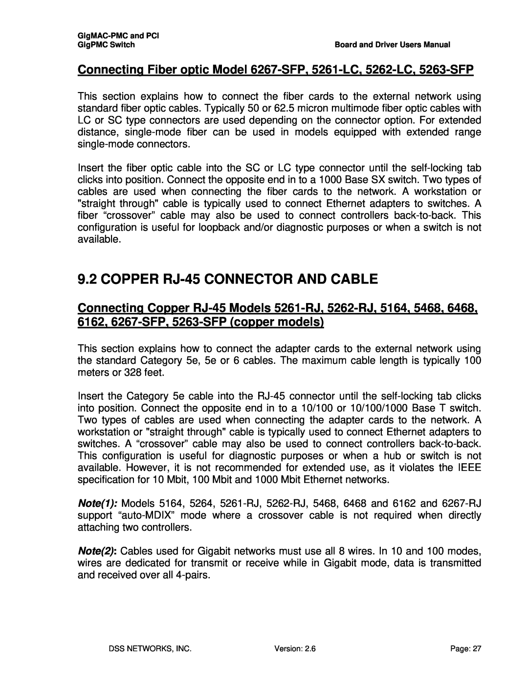 Intel PCI-X user manual COPPER RJ-45CONNECTOR AND CABLE 