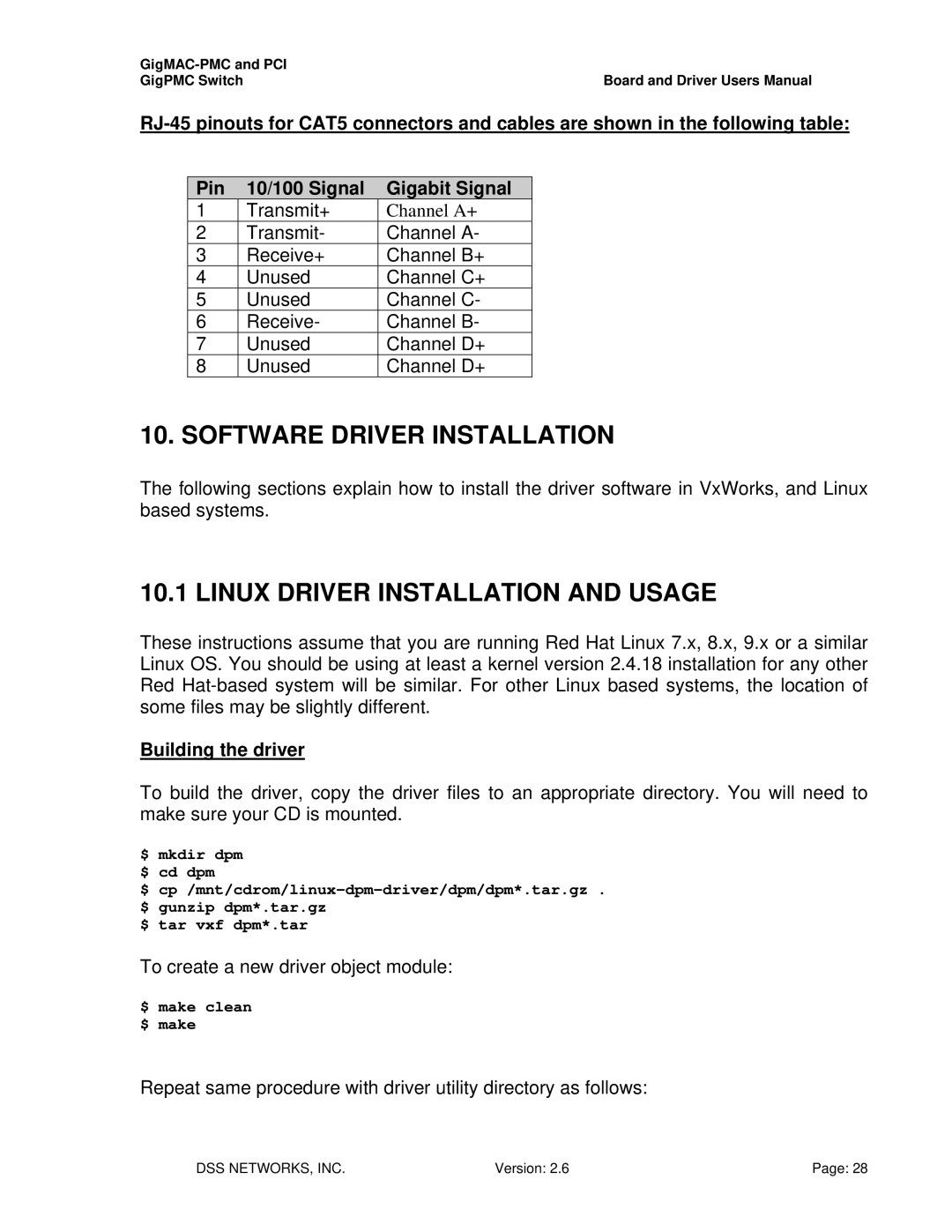 Intel PCI-X user manual Software Driver Installation, Linux Driver Installation and Usage, Building the driver 