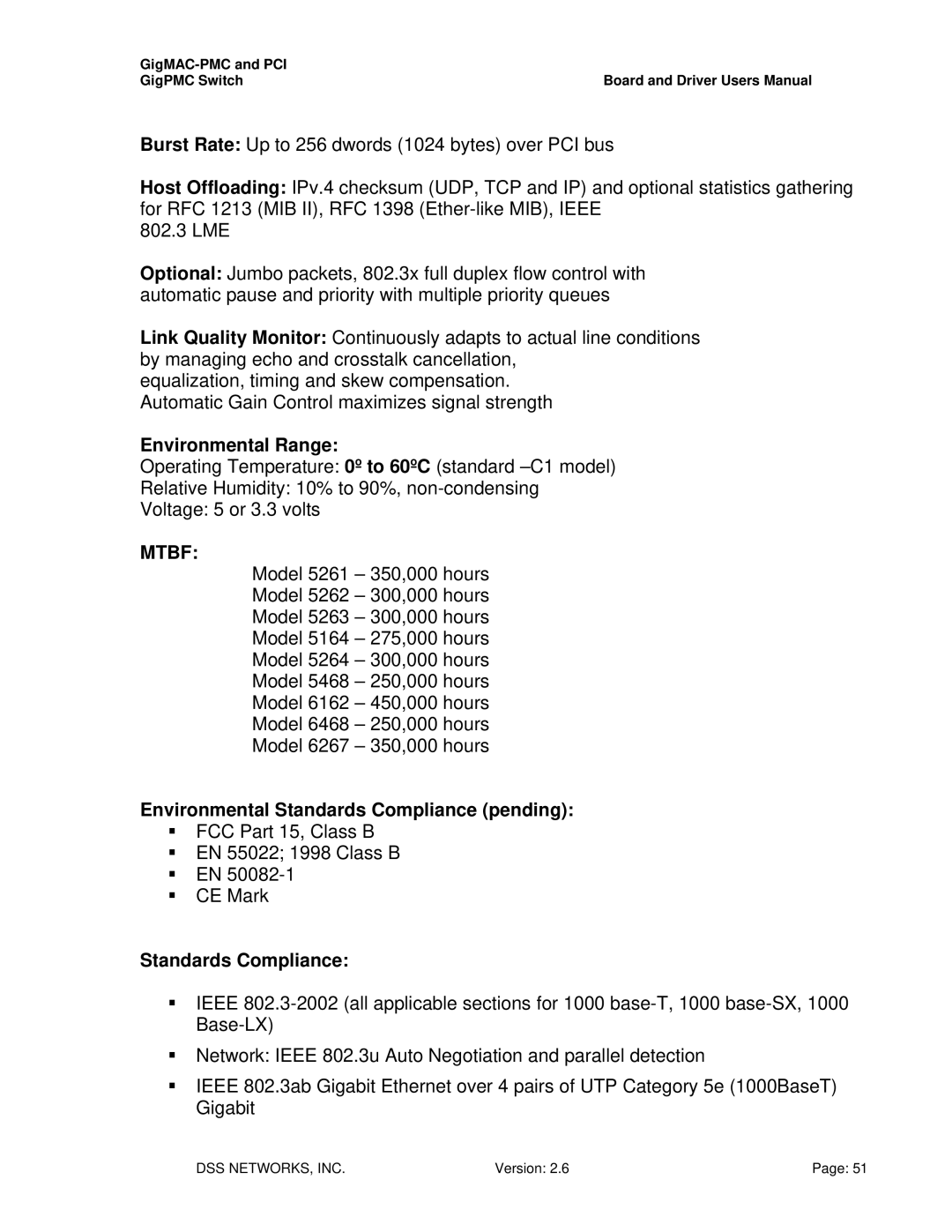 Intel PCI-X user manual Environmental Range, Environmental Standards Compliance pending 