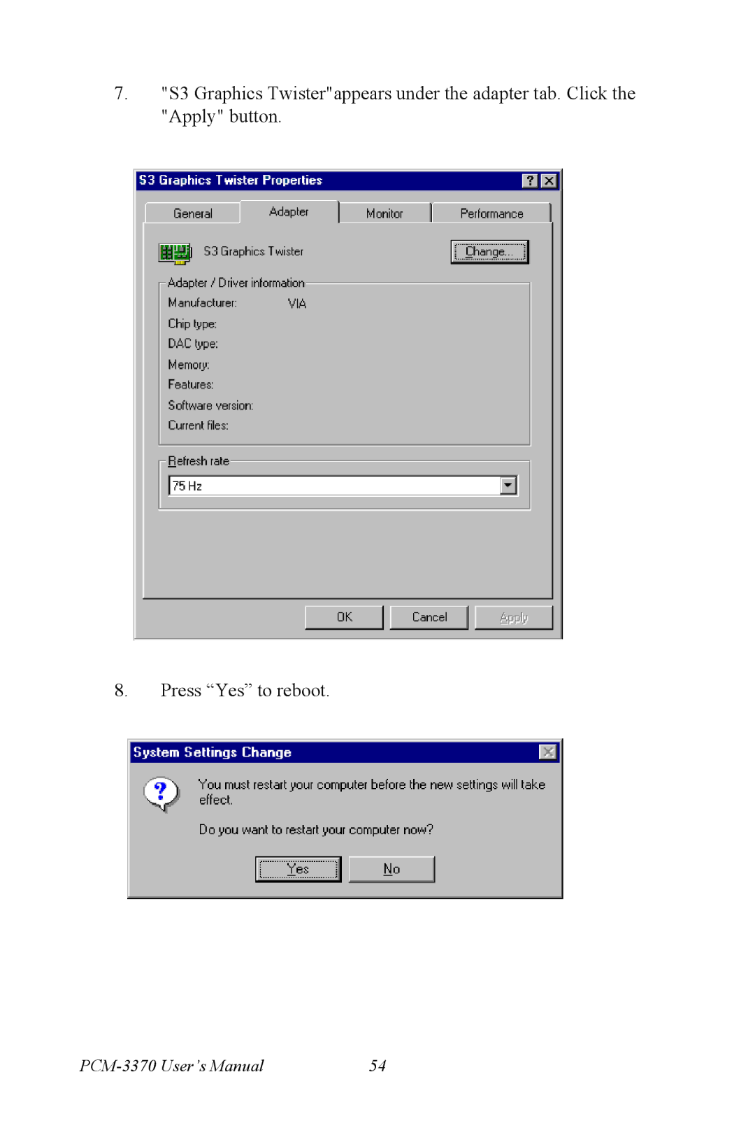 Intel user manual PCM-3370 User’s Manual 