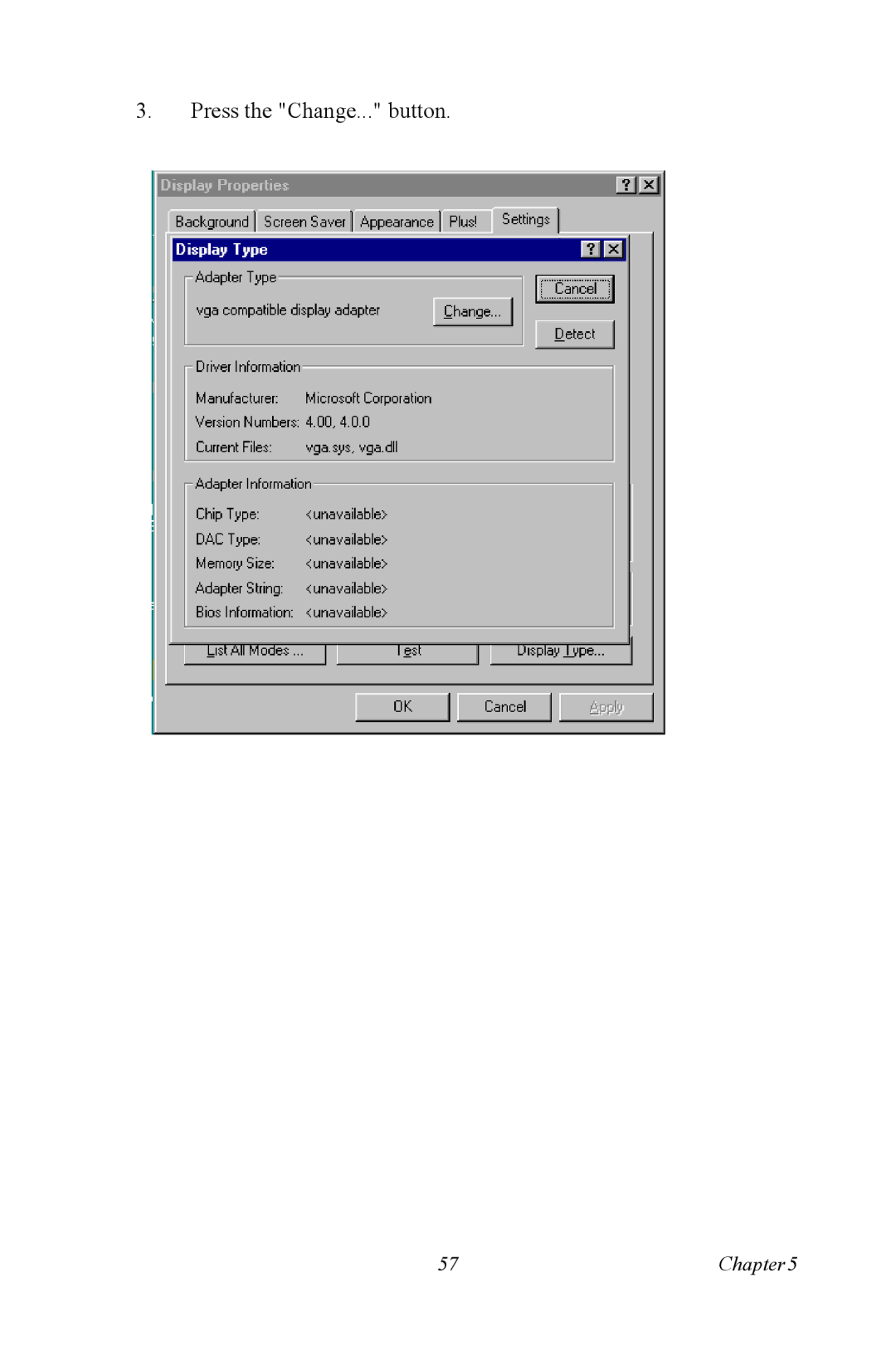 Intel PCM-3370 user manual Press the Change... button 