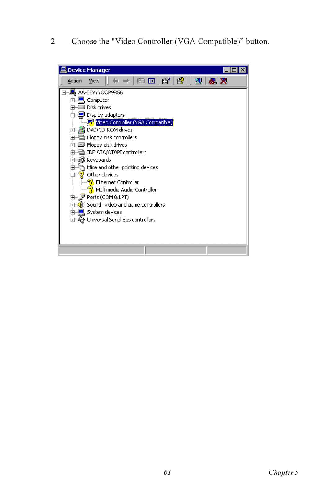 Intel PCM-3370 user manual Choose the Video Controller VGA Compatible button 