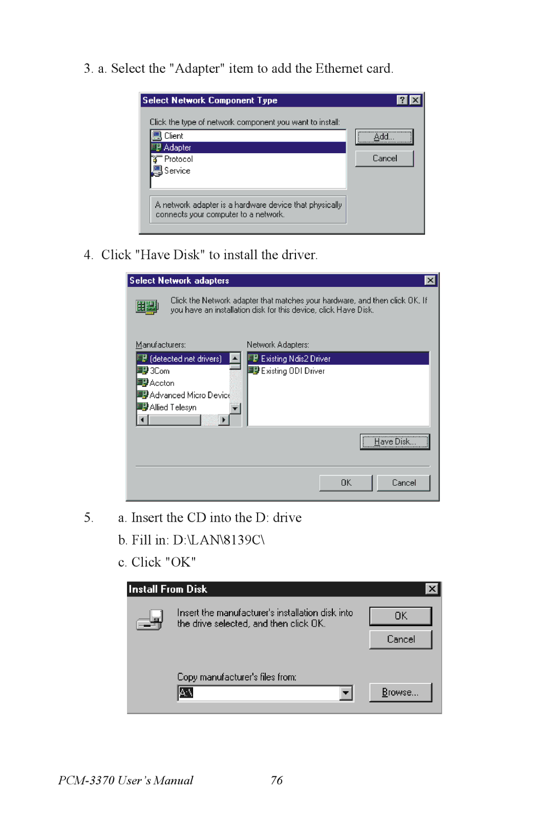 Intel user manual PCM-3370 User’s Manual 