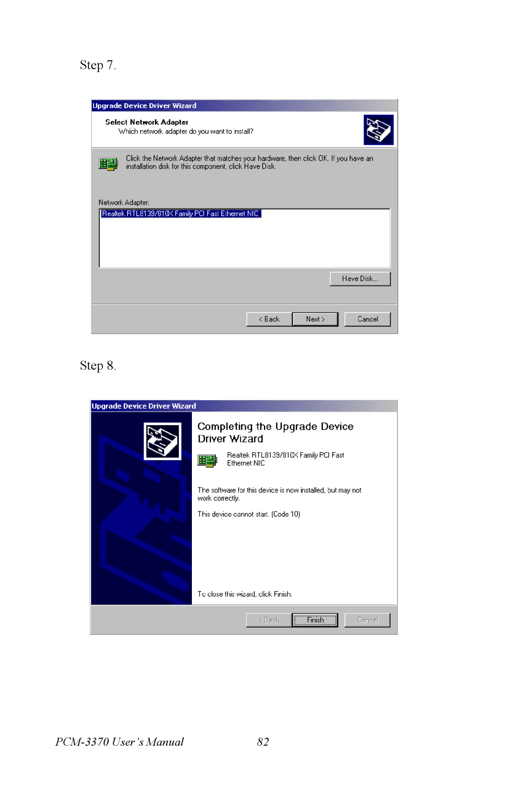 Intel PCM-3370 user manual Step 