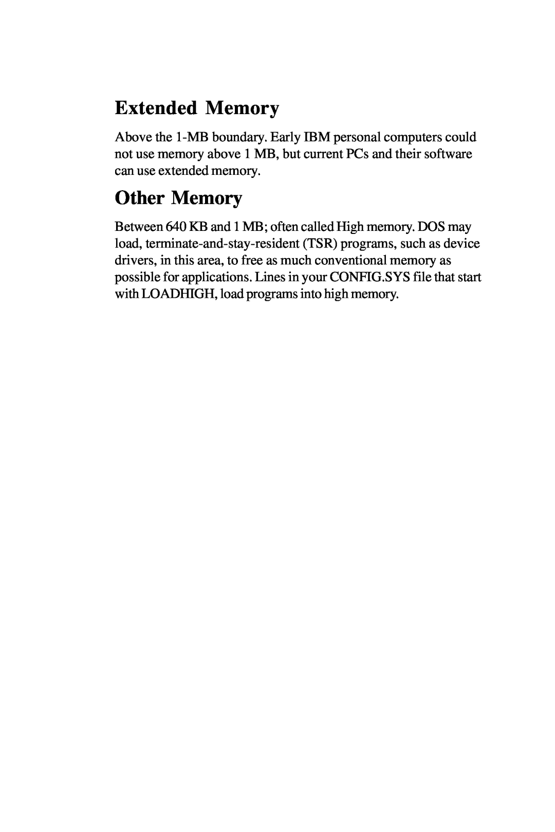Intel PCM-6896 manual Extended Memory, Other Memory 