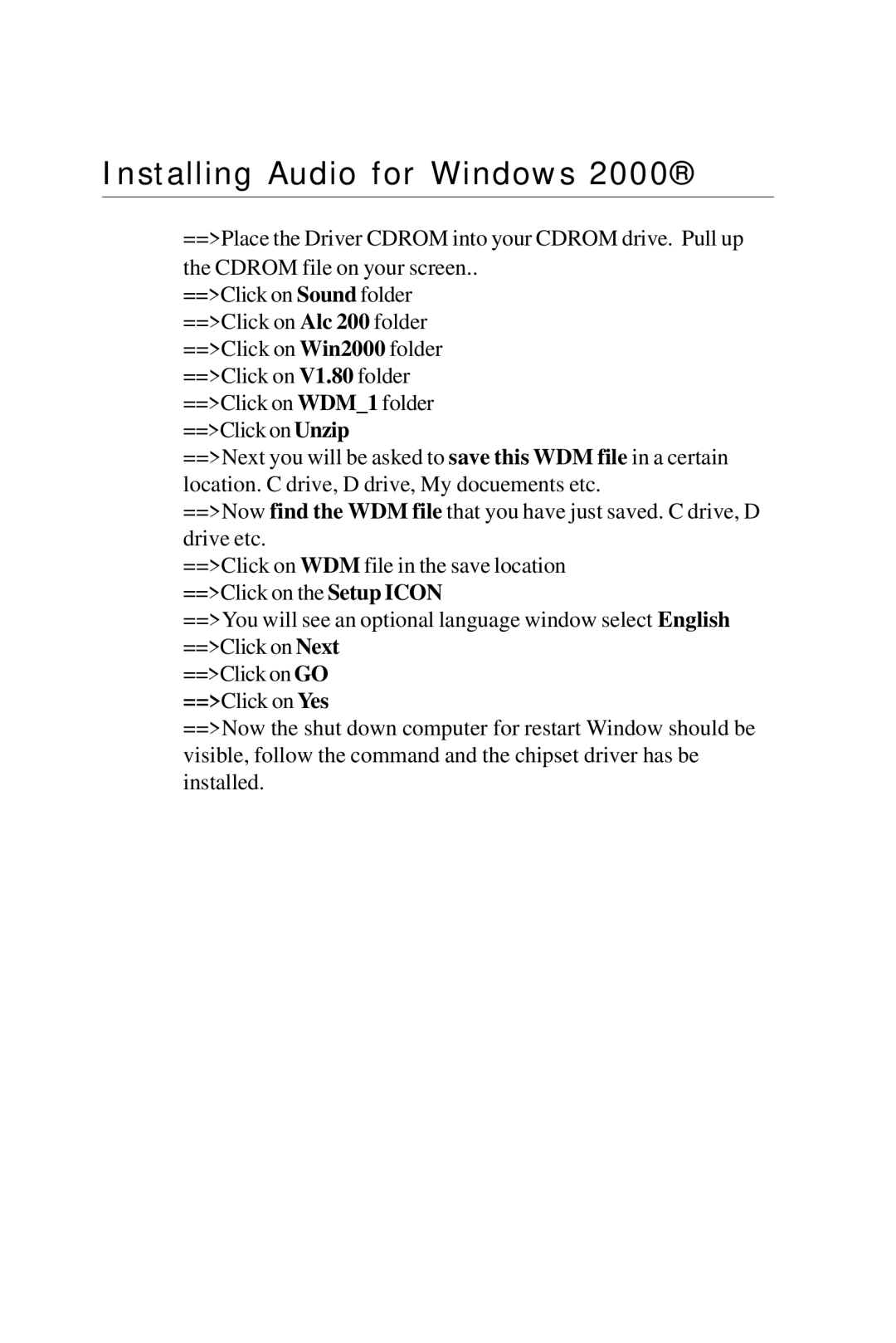 Intel PCM-6896 manual Installing Audio for Windows 