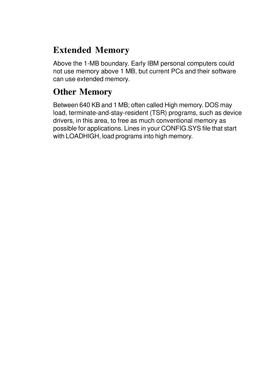 Intel PCM-6896 manual Extended Memory, Other Memory 