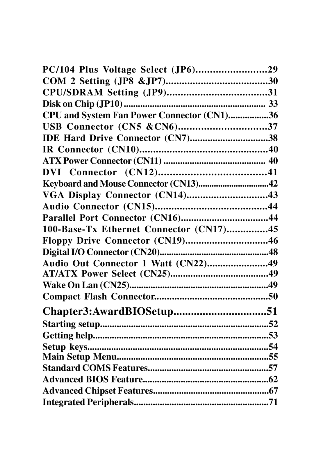 Intel PCM-6896 manual AwardBIOSetup 