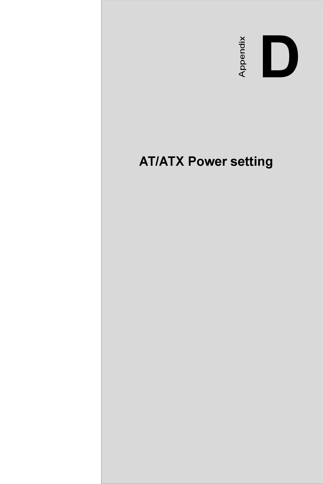 Intel PCM-9387 user manual AT/ATX Power setting 