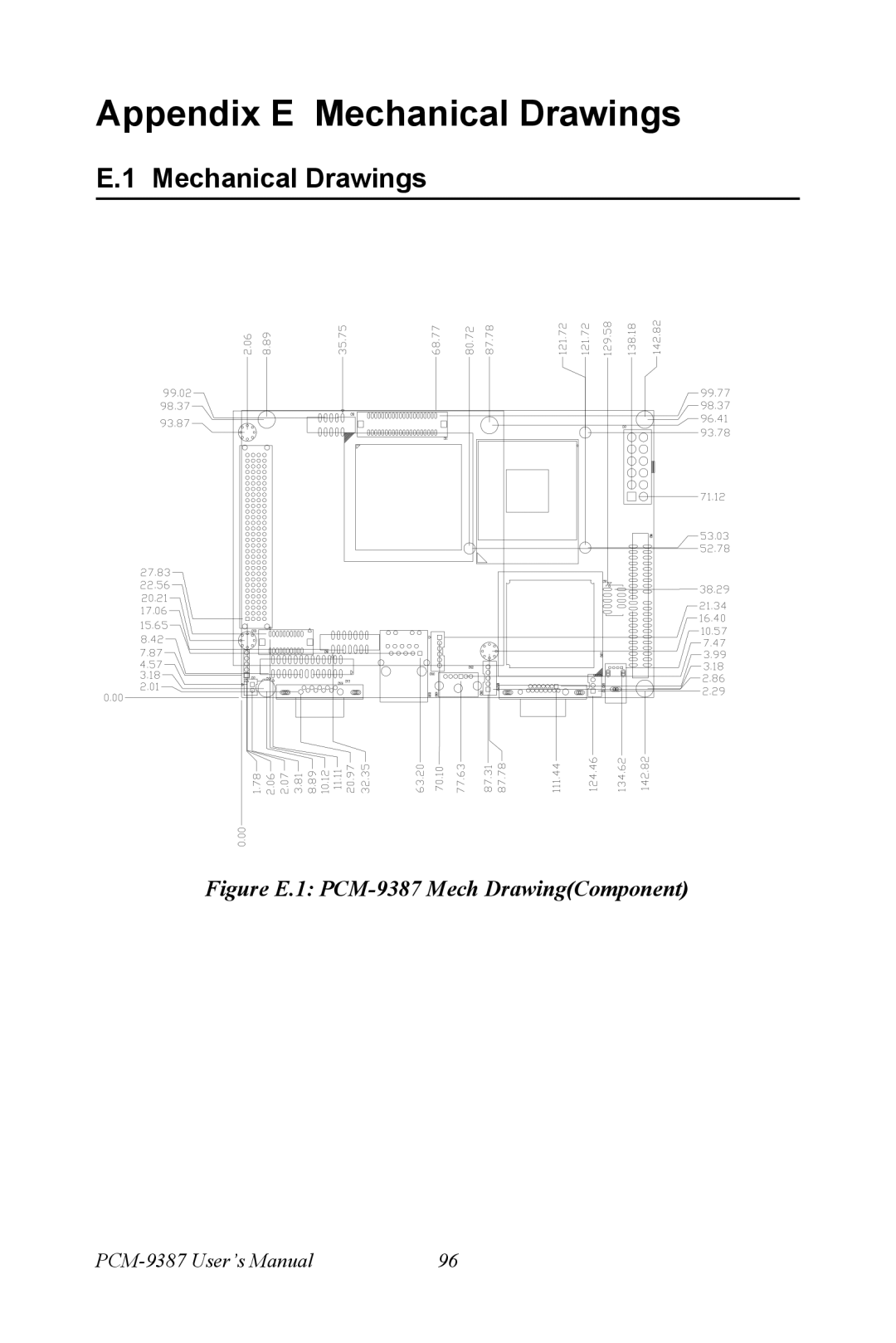 Intel PCM-9387 user manual Appendix E Mechanical Drawings 