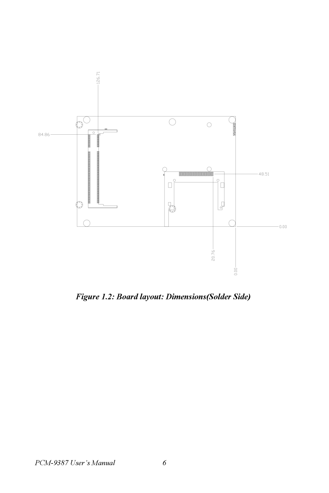 Intel PCM-9387 user manual Board layout DimensionsSolder Side 