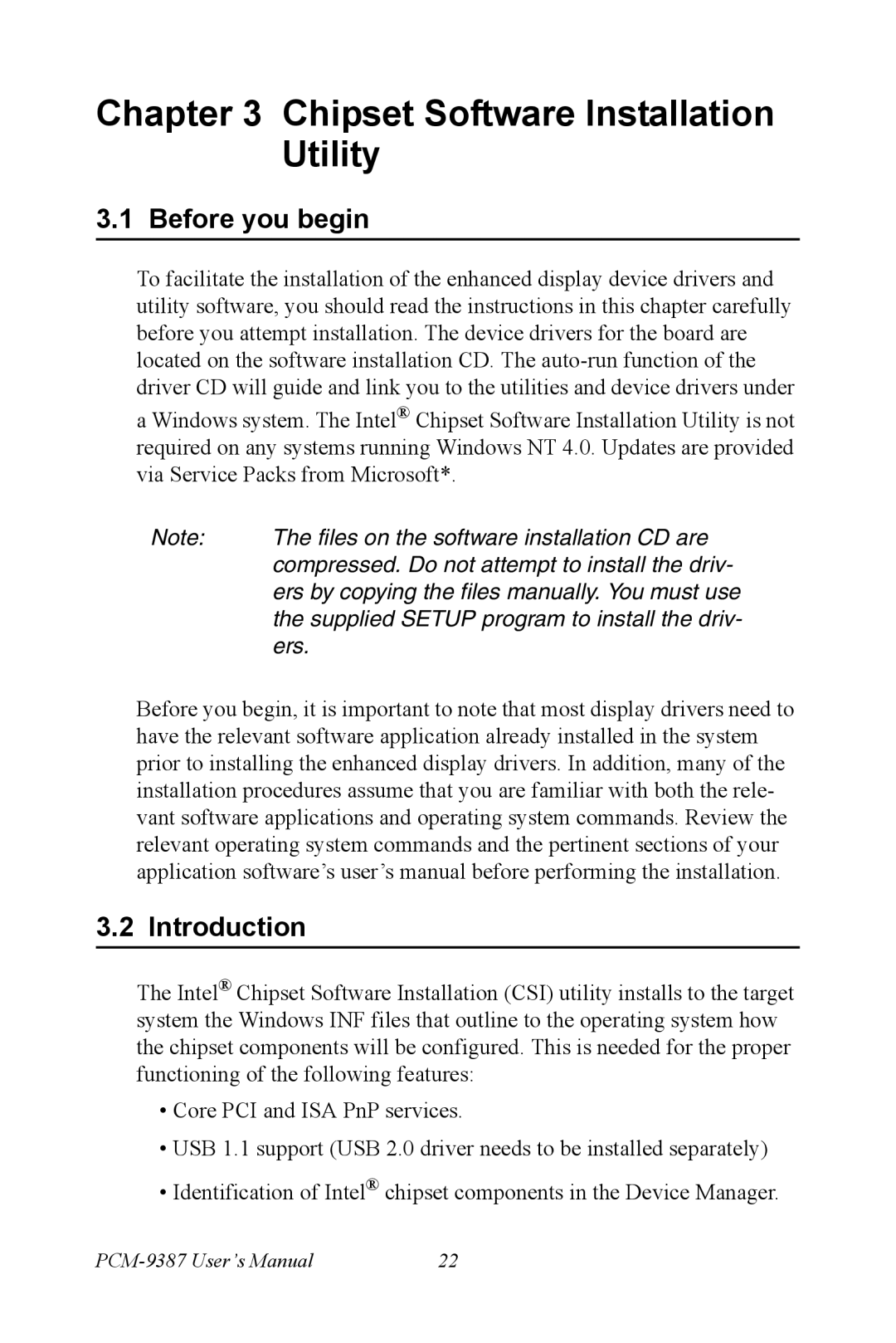 Intel PCM-9387 user manual Before you begin, Ers 