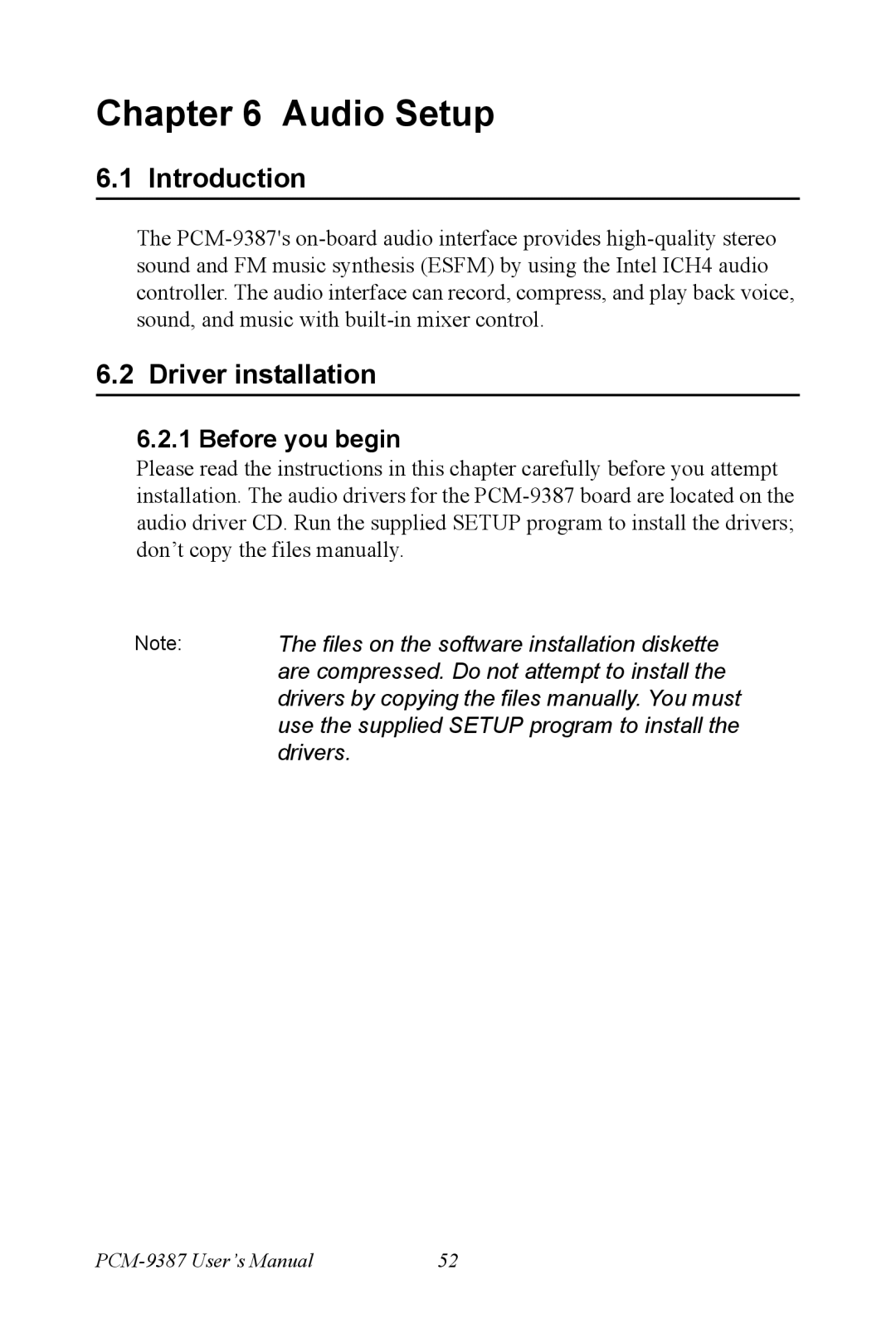 Intel PCM-9387 user manual Driver installation, Before you begin 