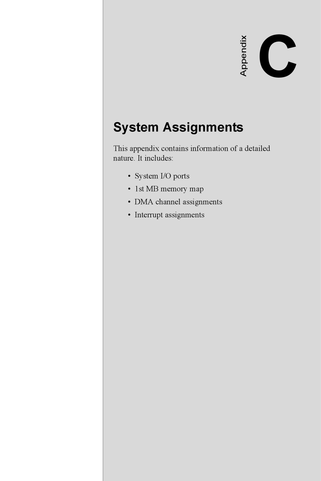 Intel PCM-9387 user manual System Assignments 