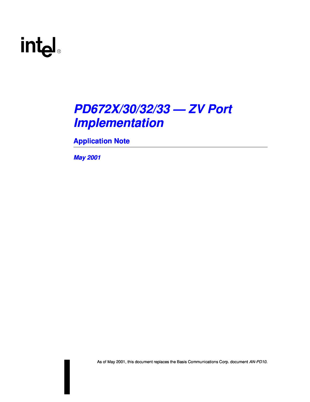 Intel manual PD672X/30/32/33 - ZV Port Implementation, Application Note 