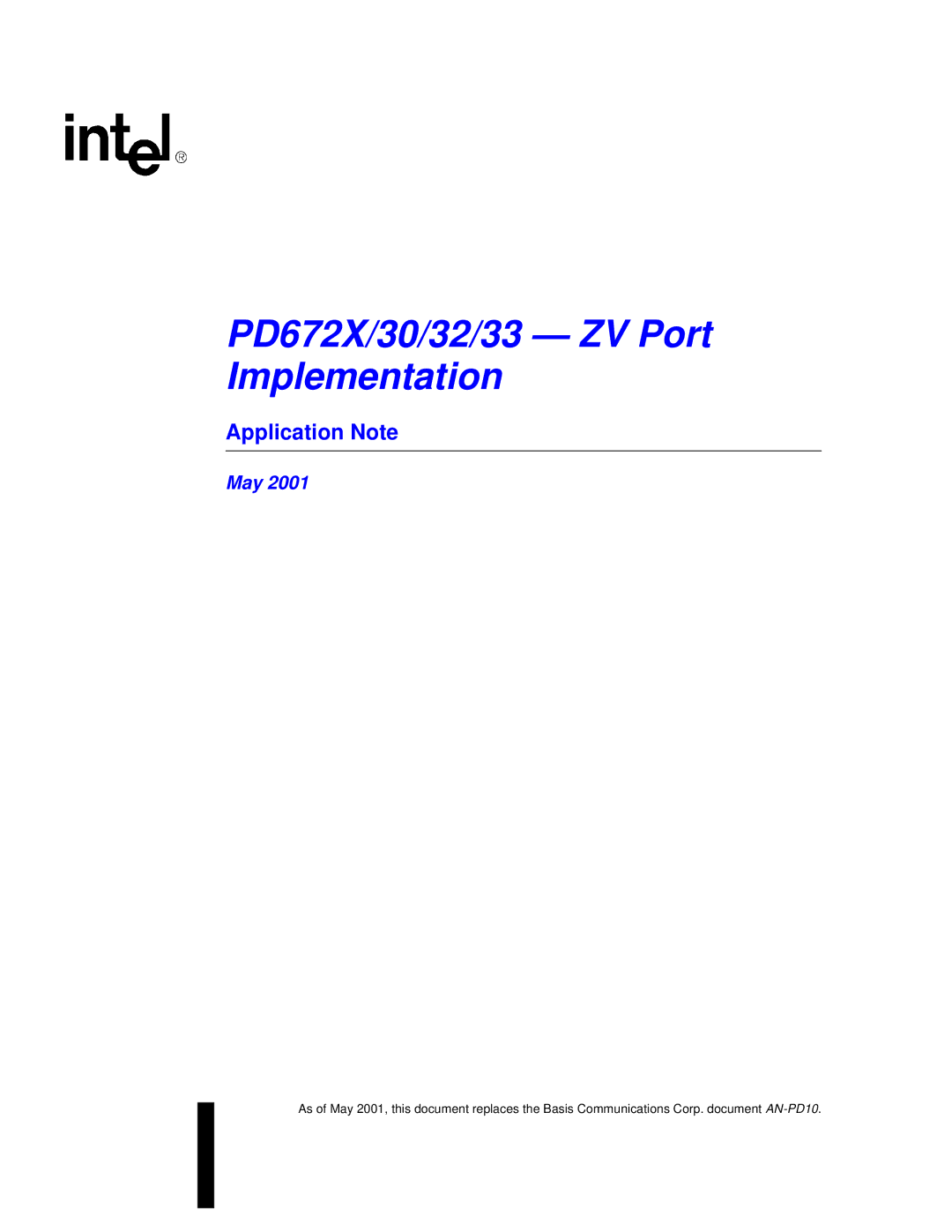 Intel manual PD672X/30/32/33 ZV Port Implementation 