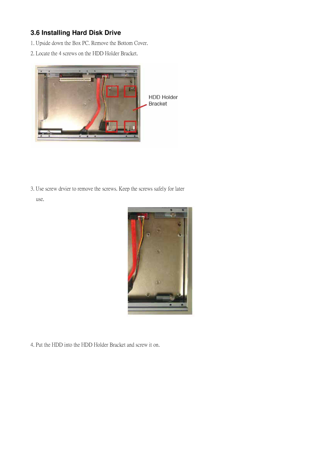 Intel EX-98211 FANLESS CELERON, Pentium M Box PC manual Installing Hard Disk Drive 