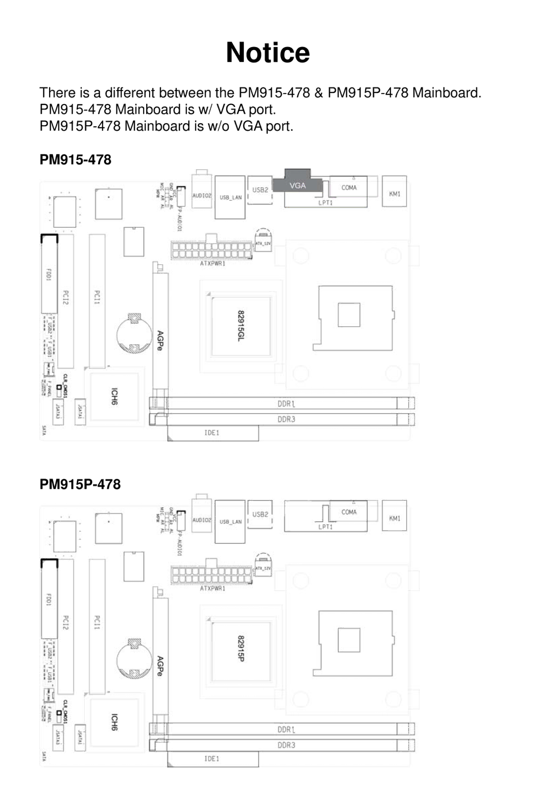 Intel manual PM915-478 PM915P-478 