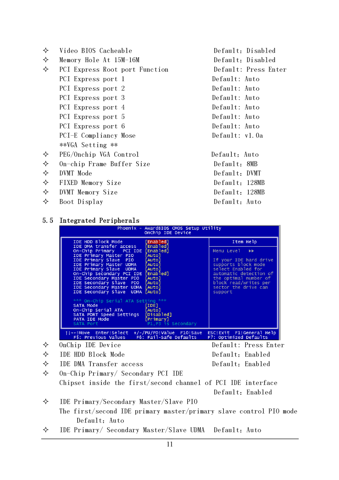 Intel PM915P-478, PM915-478 manual IDE Primary/ Secondary Master/Slave Udma Default：Auto 