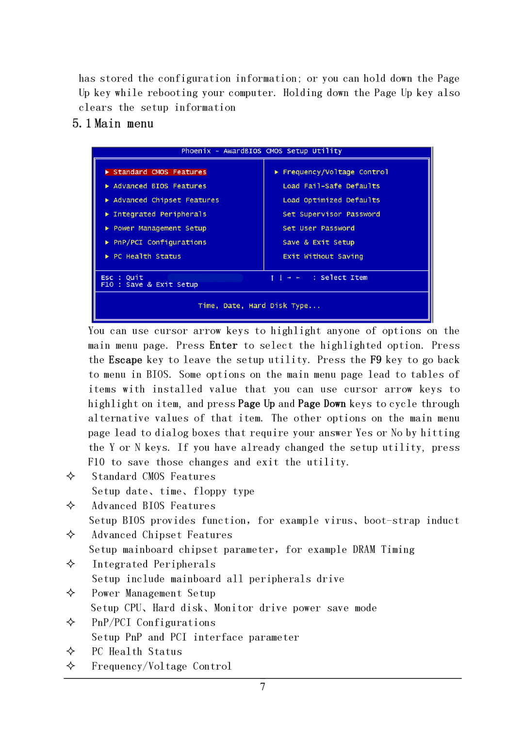 Intel PM915P-478, PM915-478 manual Main menu 