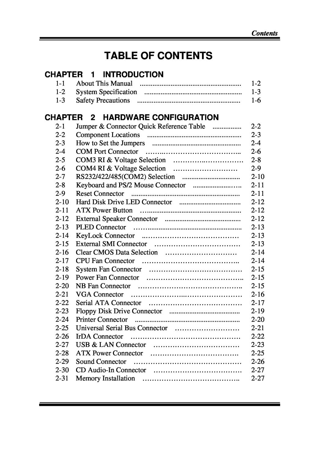 Intel PMB-601LF user manual Introduction, Hardware Configuration, Table Of Contents 