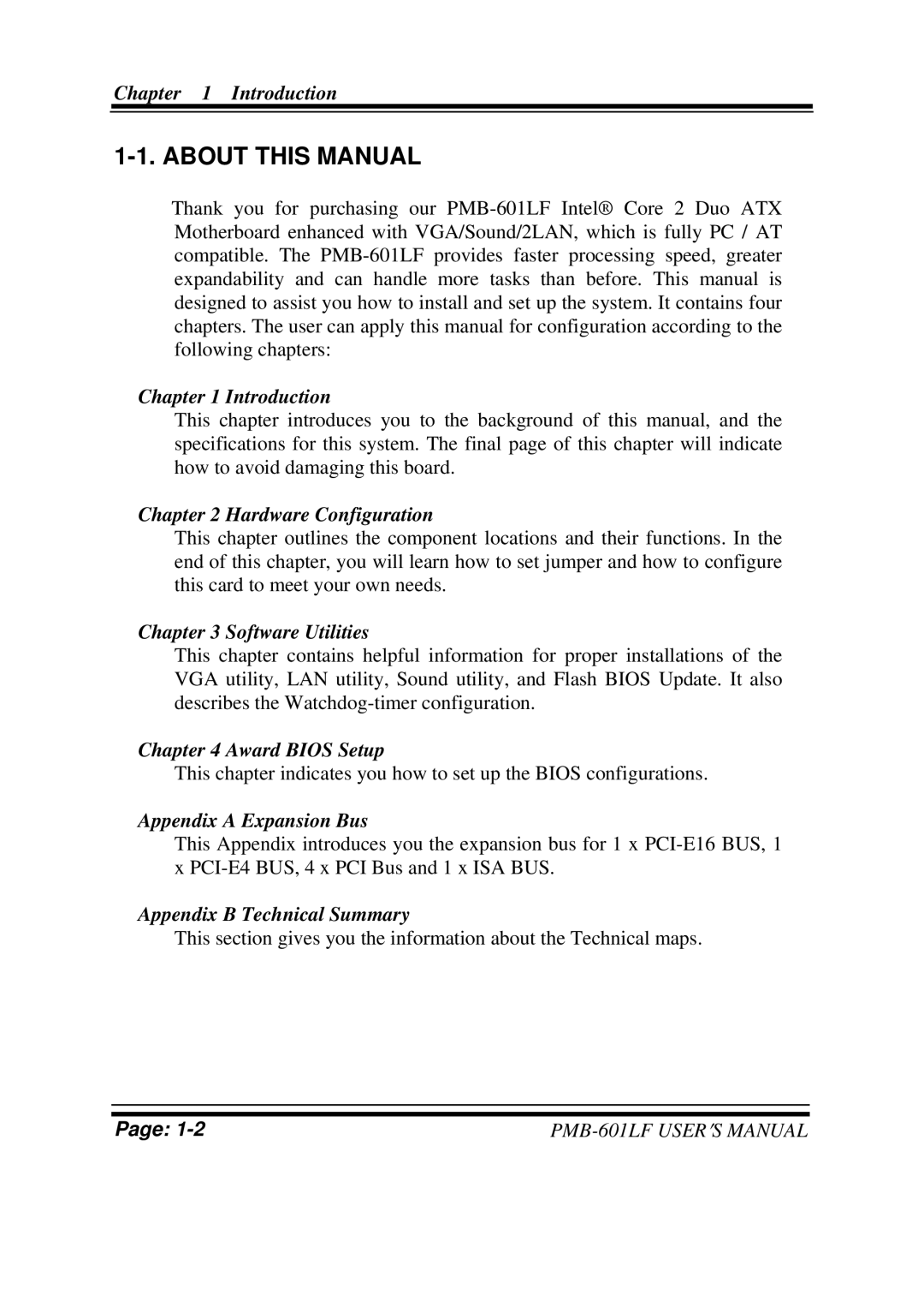 Intel PMB-601LF user manual About this Manual, Hardware Configuration 