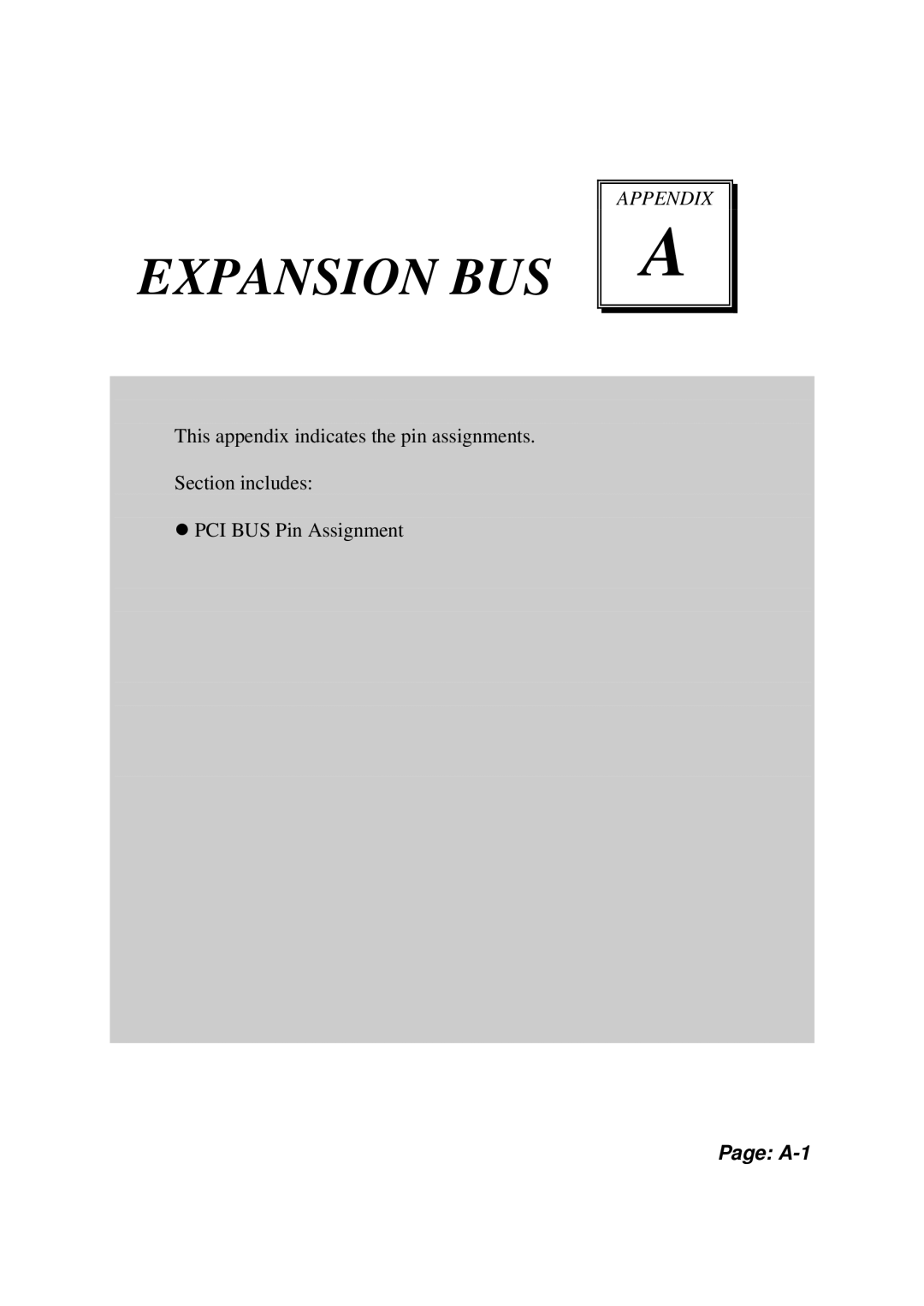 Intel PMB-601LF user manual Expansion BUS 