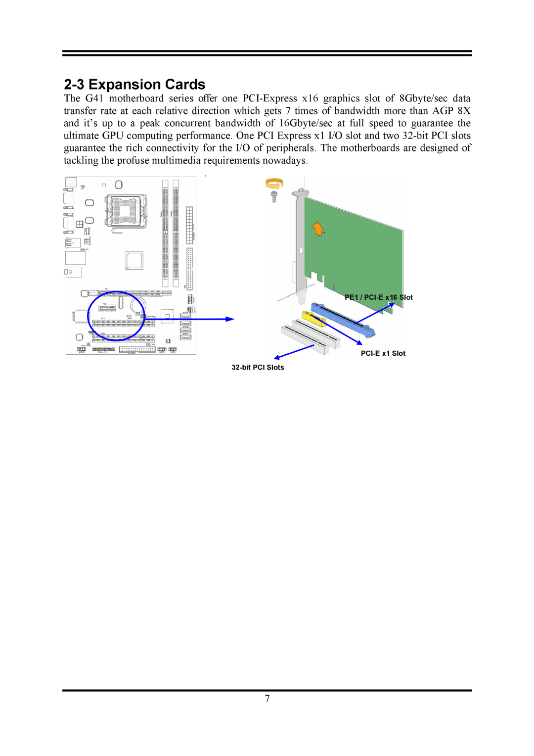 Intel PMG41-D2 user manual Expansion Cards 