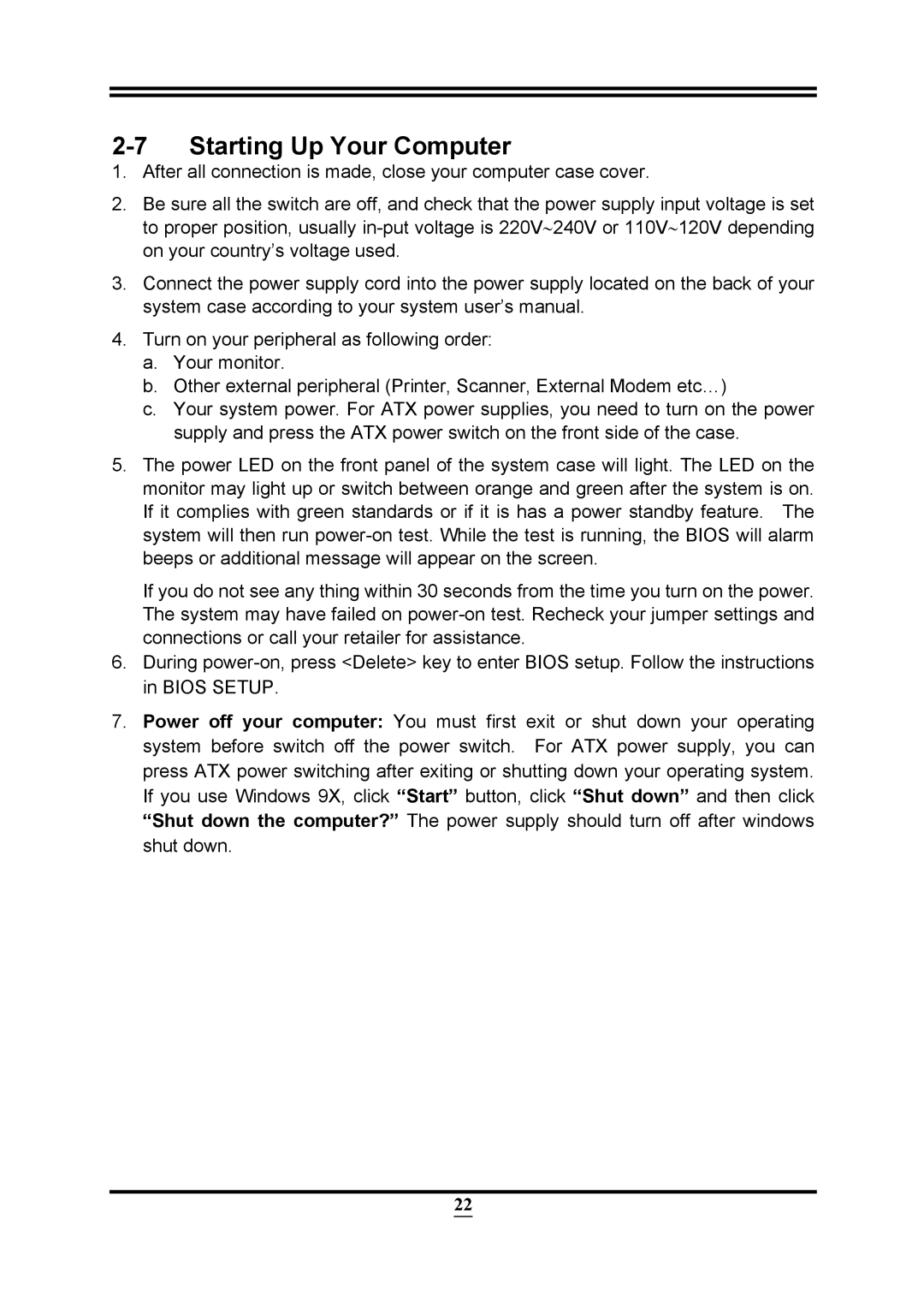 Intel PMH55 user manual Starting Up Your Computer 