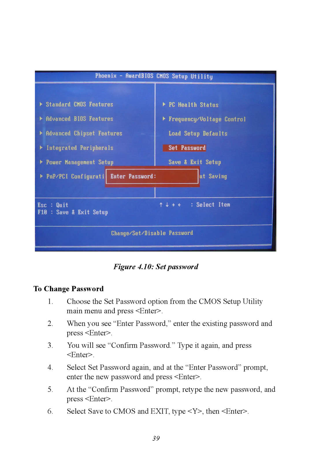 Intel POD-6552 user manual Set password 