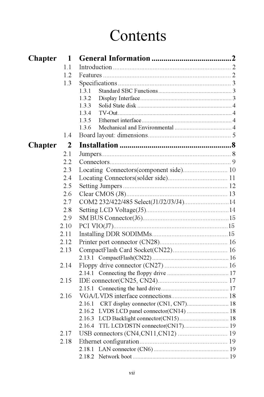 Intel POD-6552 user manual Contents 