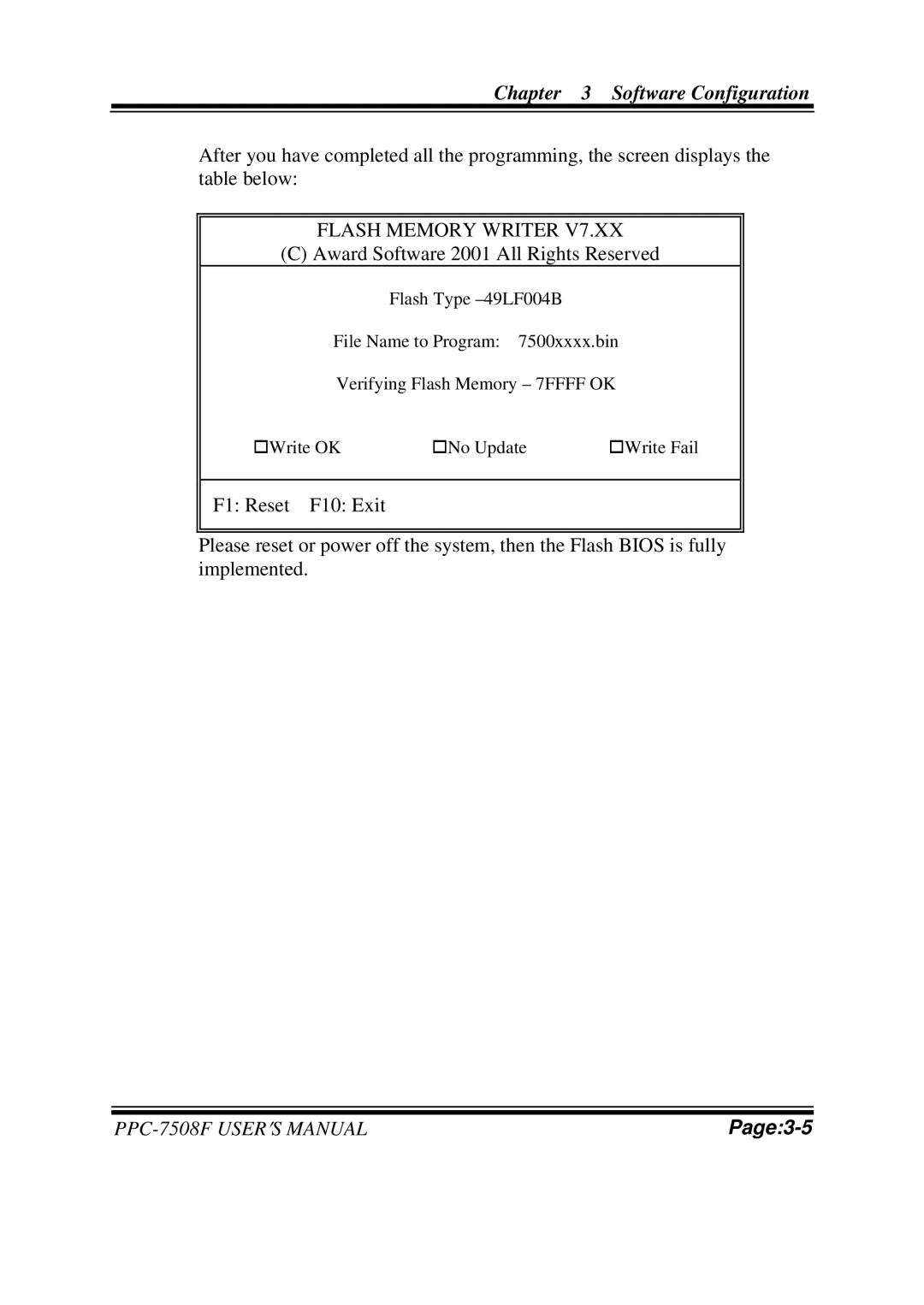 Intel PPC-7508F M1 user manual Page3-5 