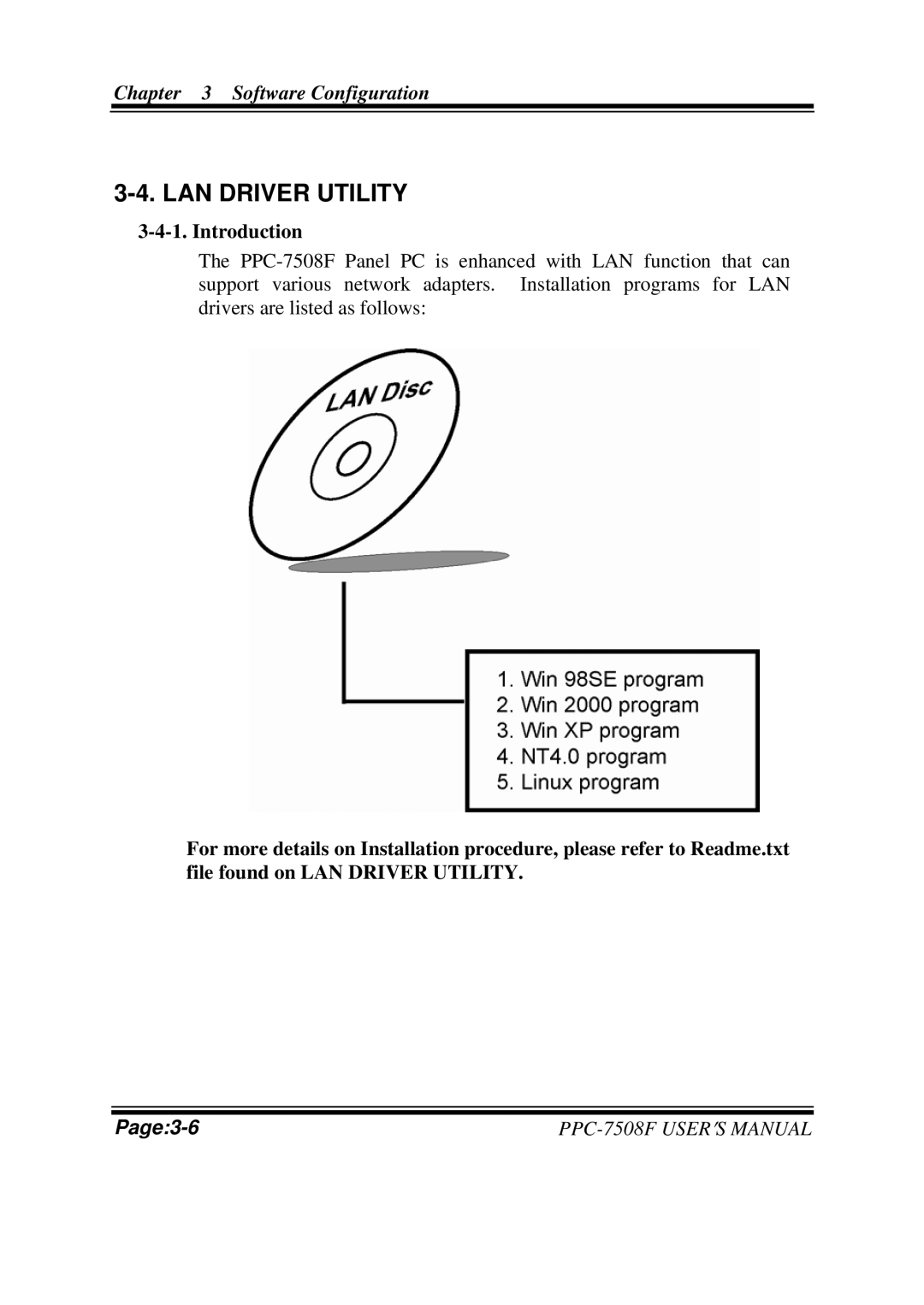 Intel PPC-7508F M1 user manual LAN Driver Utility 