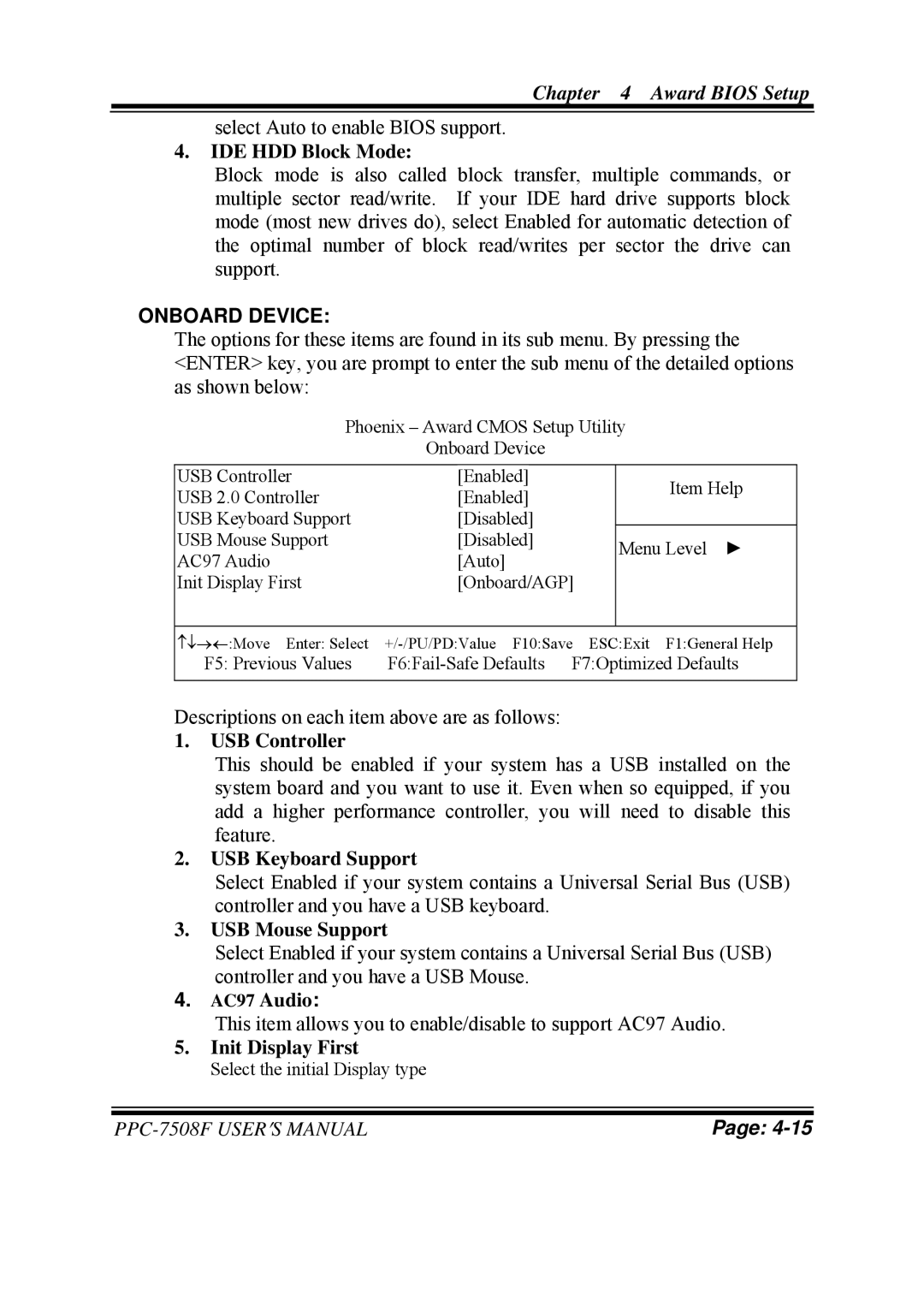 Intel PPC-7508F M1 user manual Onboard Device 