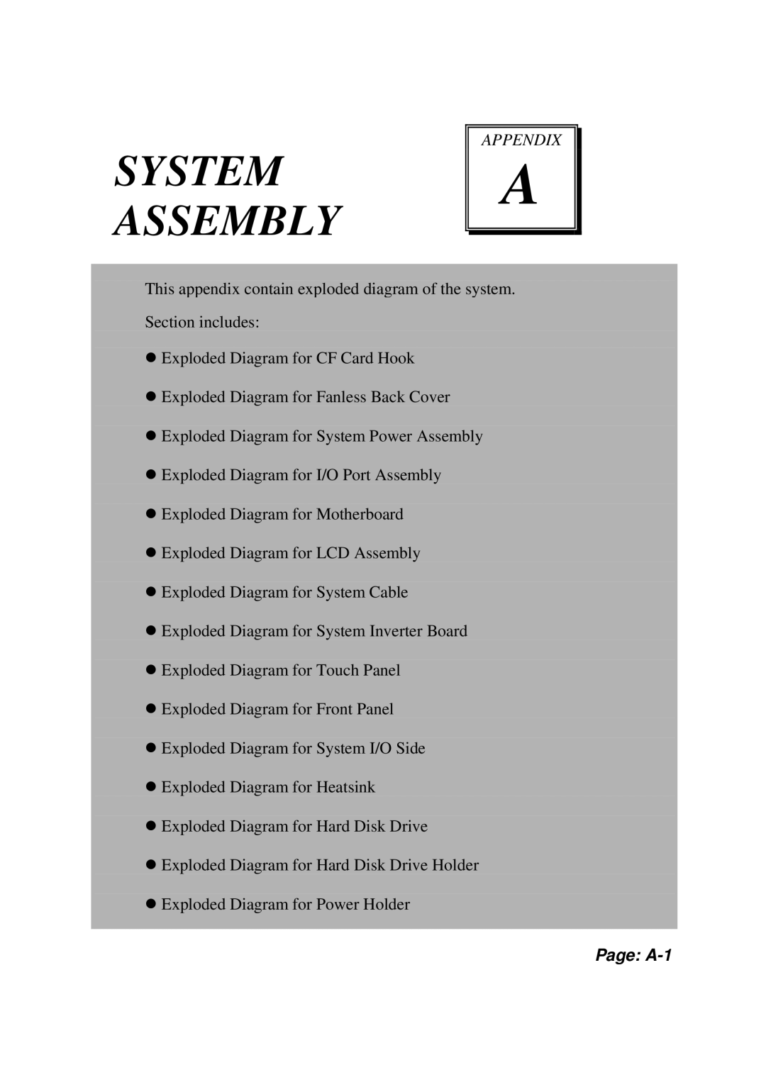 Intel PPC-7508F M1 user manual System Assembly 