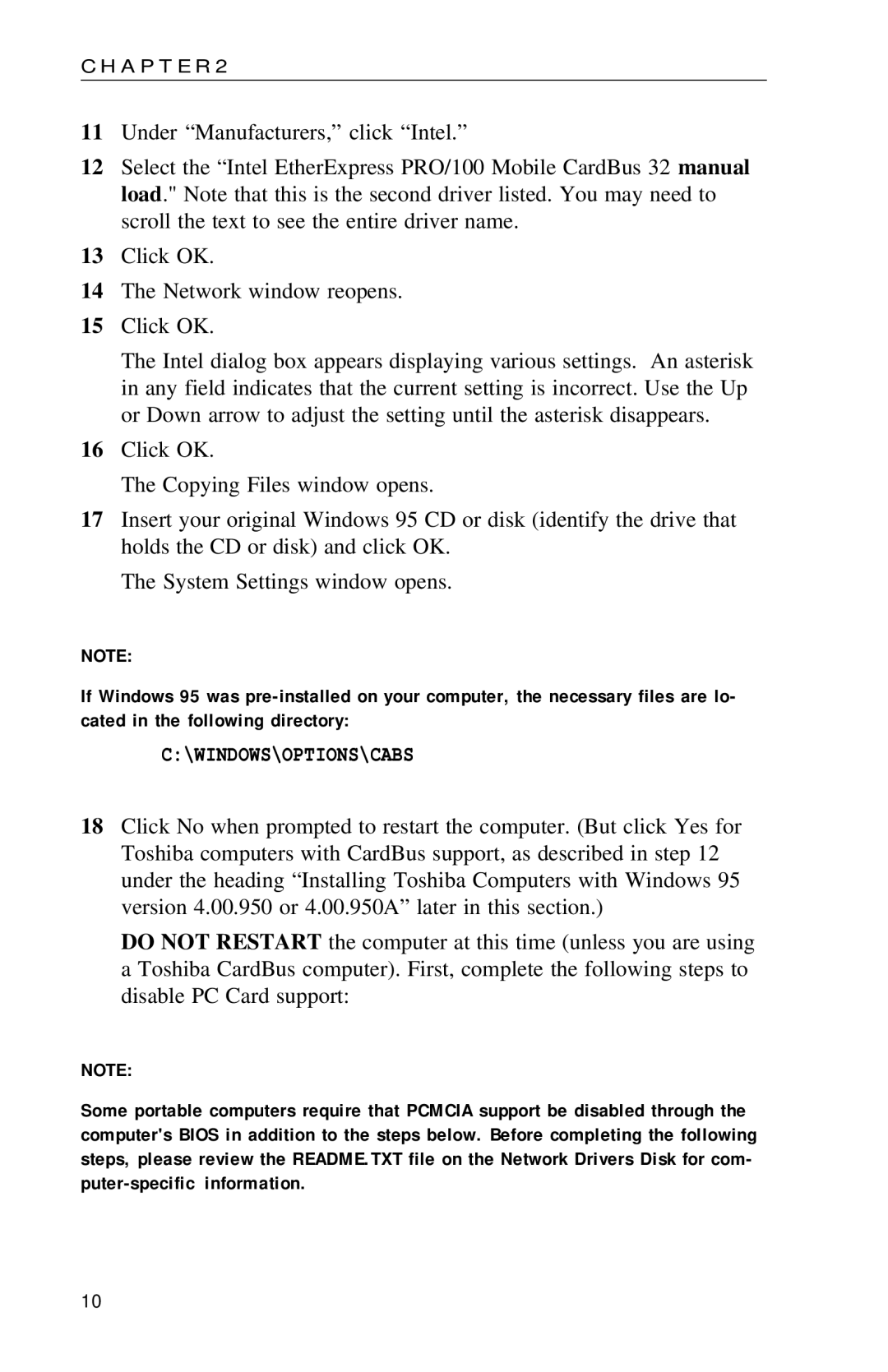 Intel PRO appendix Windows\Options\Cabs 