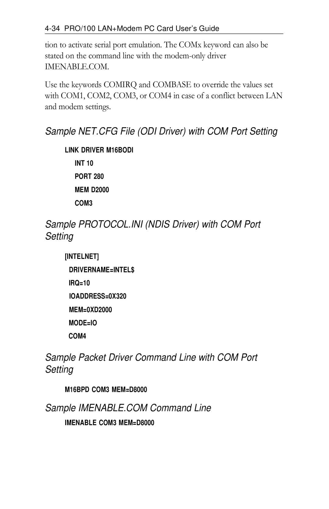 Intel PRO/100 appendix Imenable.Com 