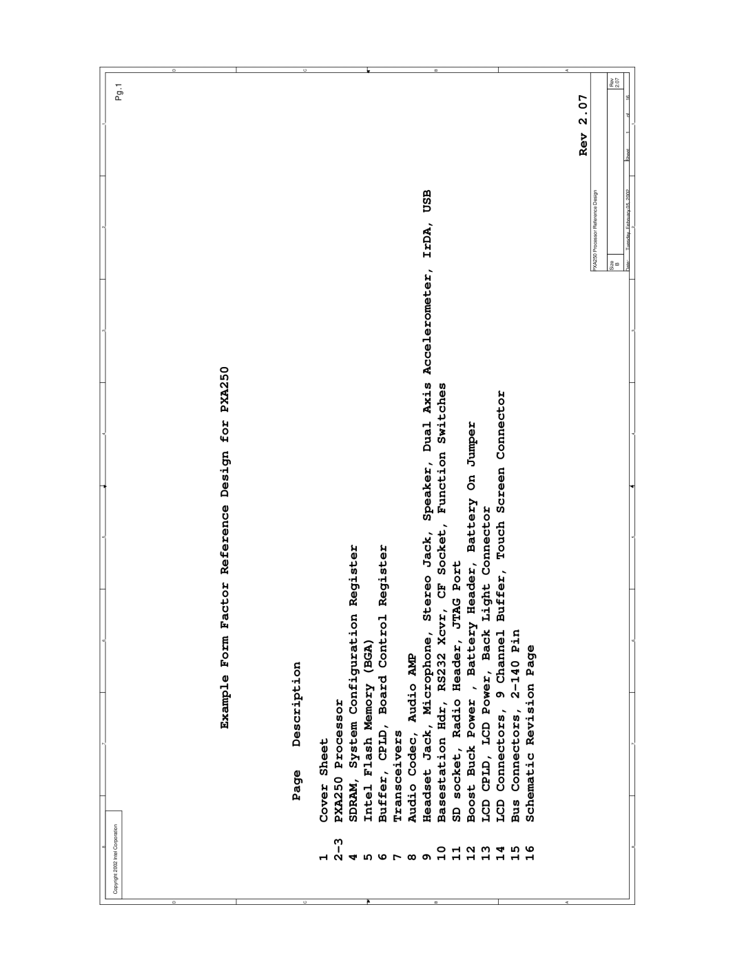 Intel PXA250 and PXA210 manual Description Cover Sheet PXA250 Processor 