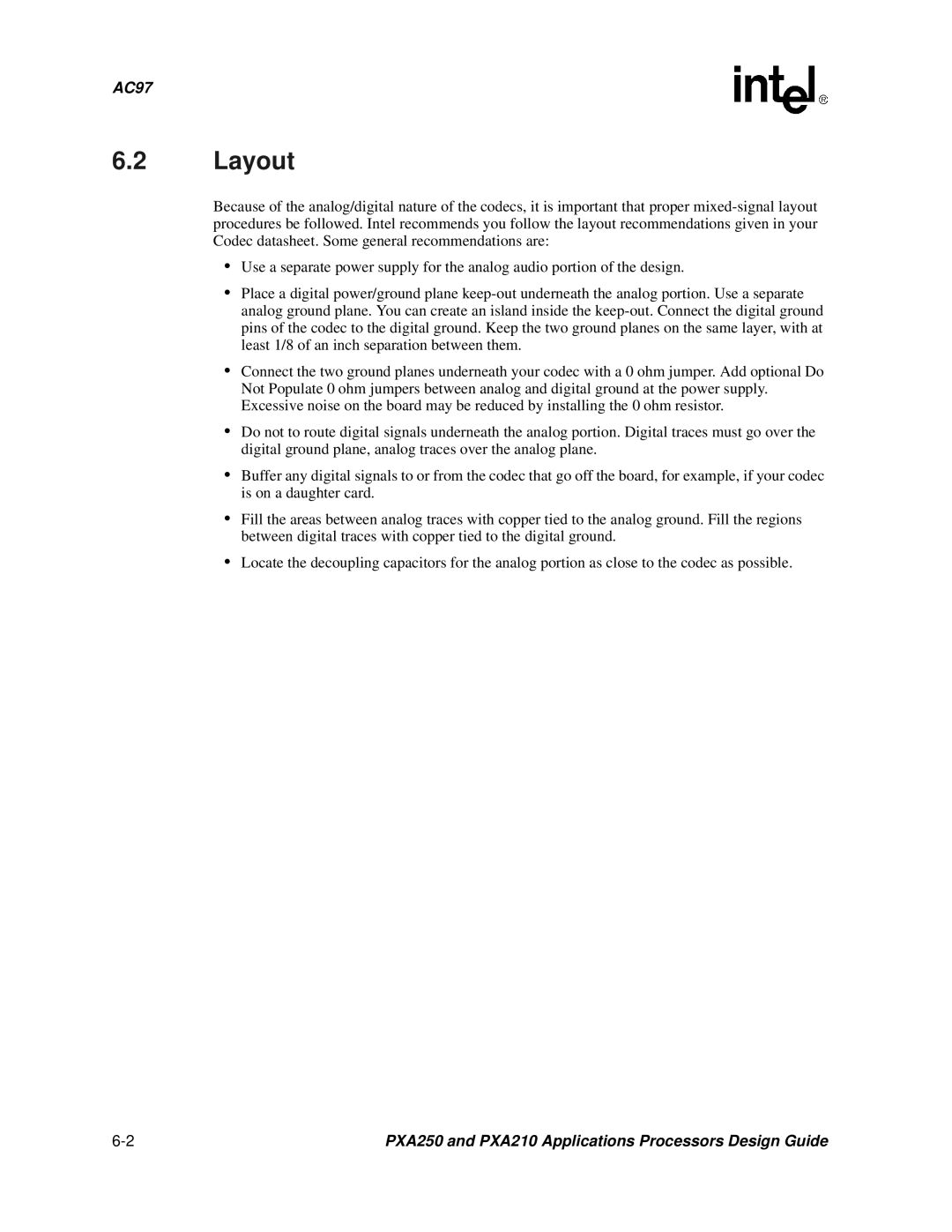 Intel PXA250 and PXA210 manual Layout 