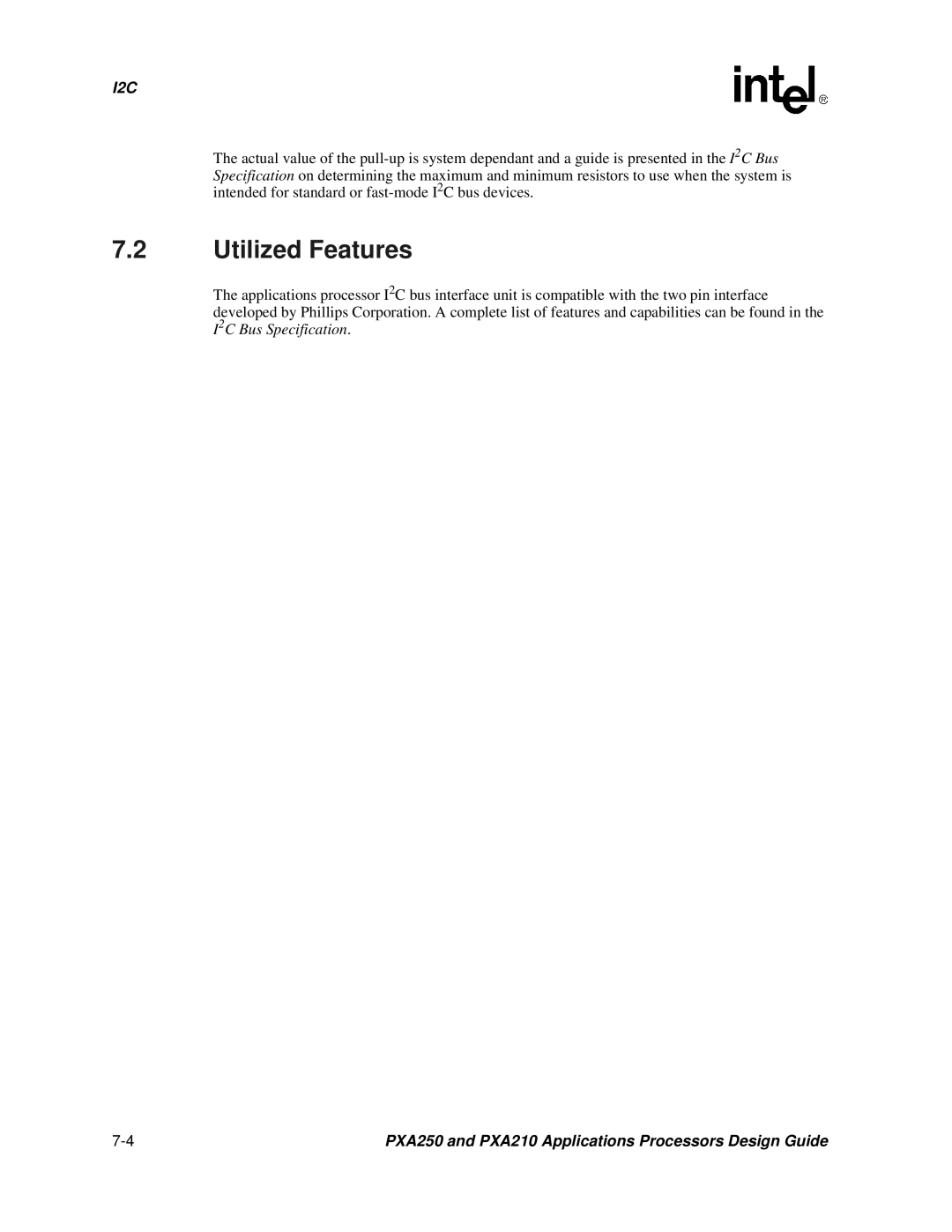 Intel PXA250 and PXA210 manual Utilized Features 