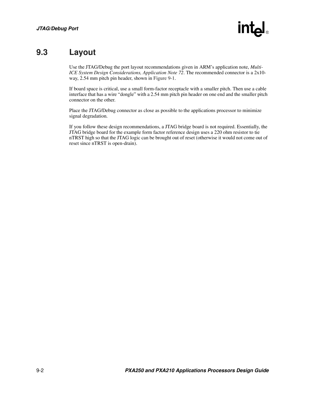 Intel PXA250 and PXA210 manual JTAG/Debug Port 