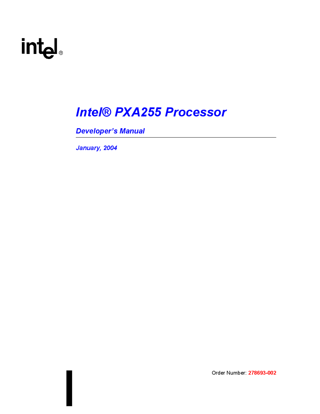 Intel manual Intel PXA255 Processor 