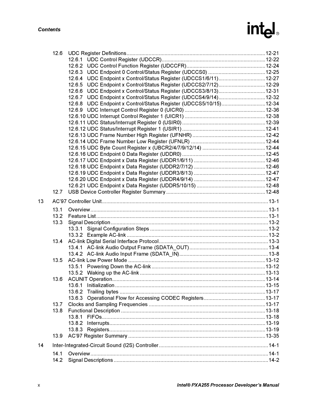 Intel PXA255 manual 12.6 