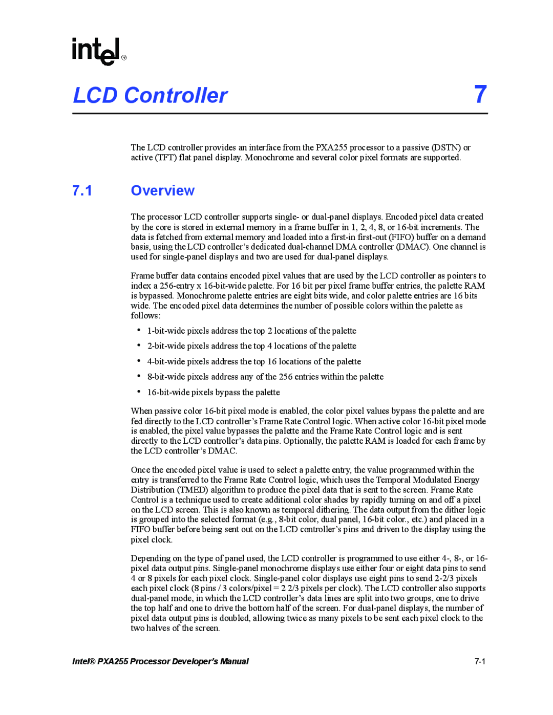 Intel PXA255 manual LCD Controller 