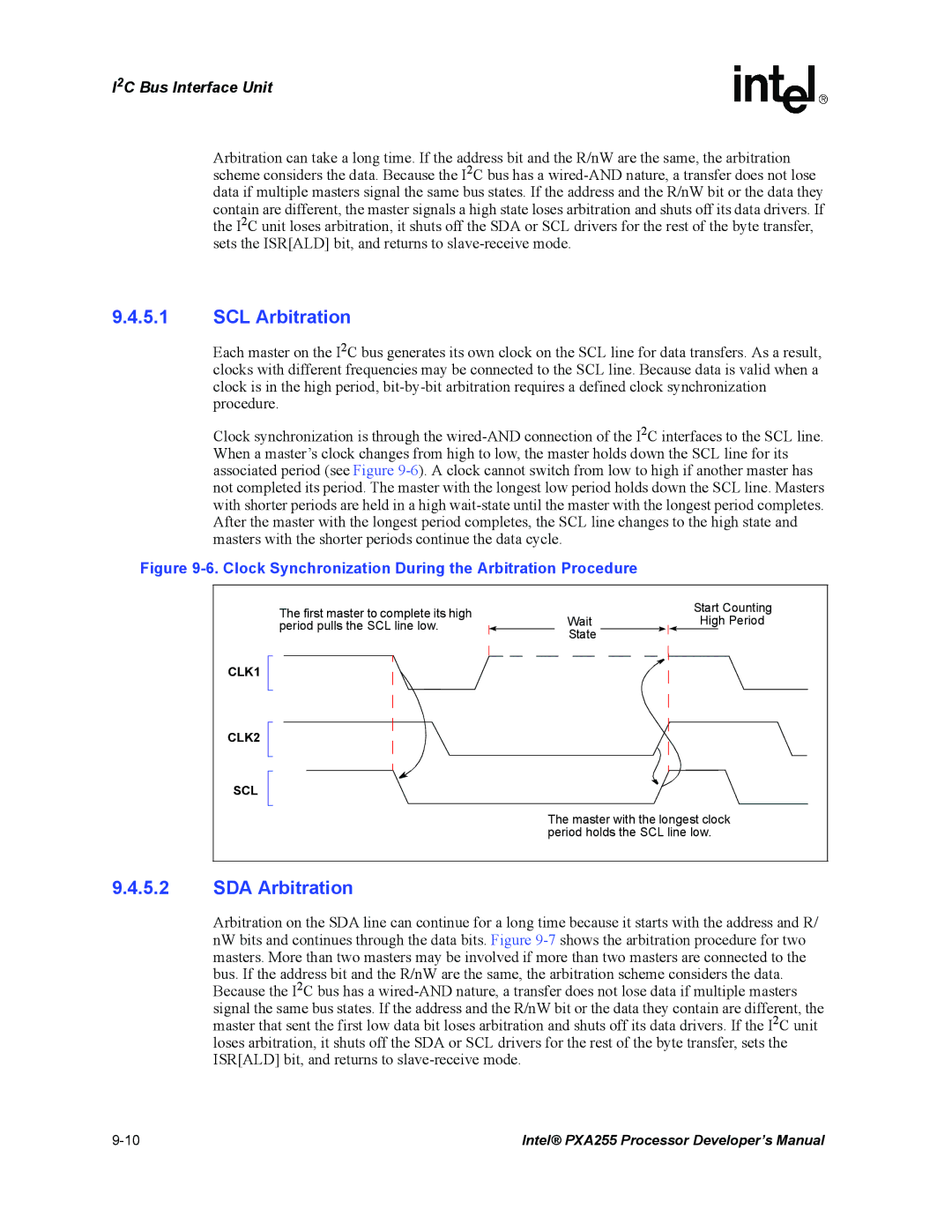 Intel PXA255 manual SCL Arbitration, SDA Arbitration 