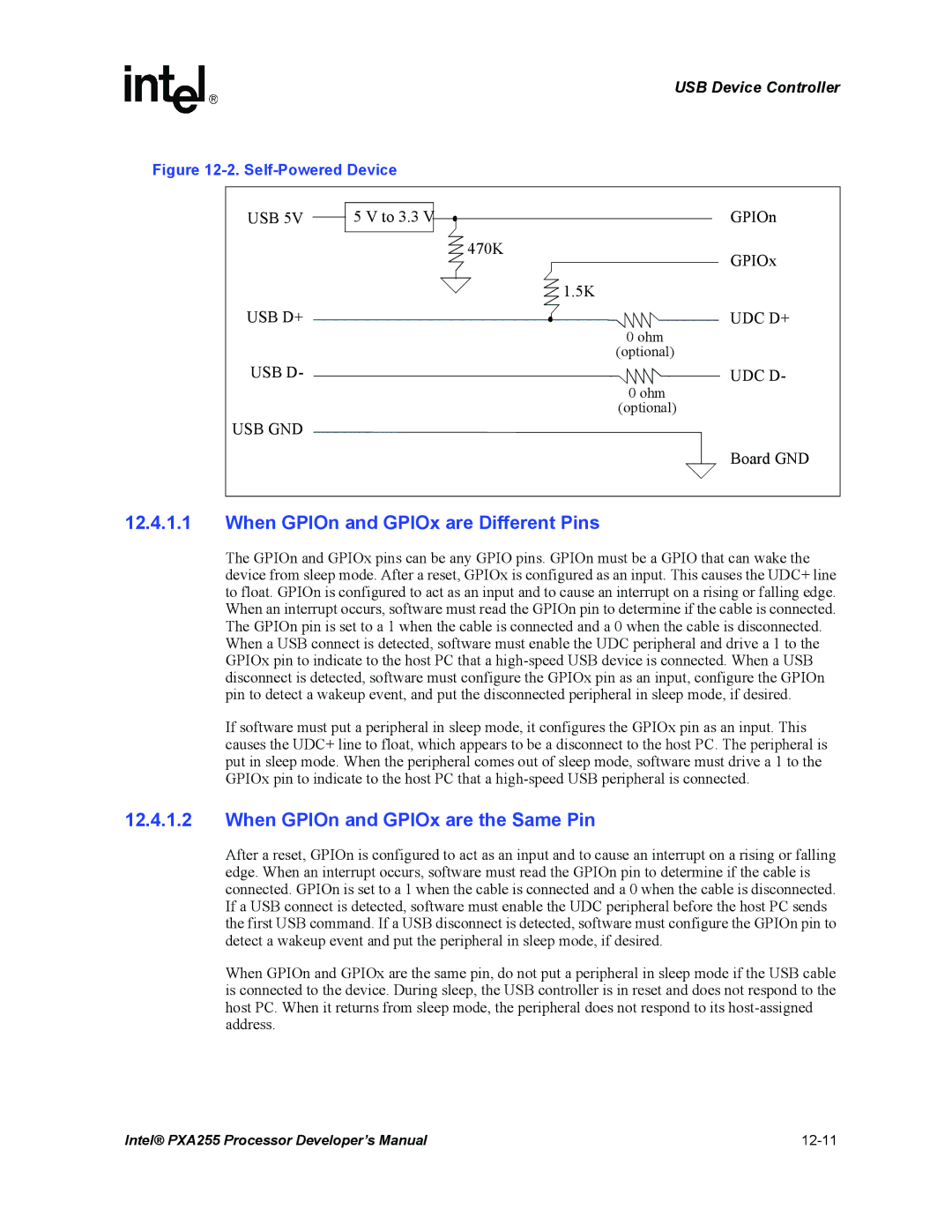 Intel PXA255 manual When GPIOn and GPIOx are Different Pins, When GPIOn and GPIOx are the Same Pin 