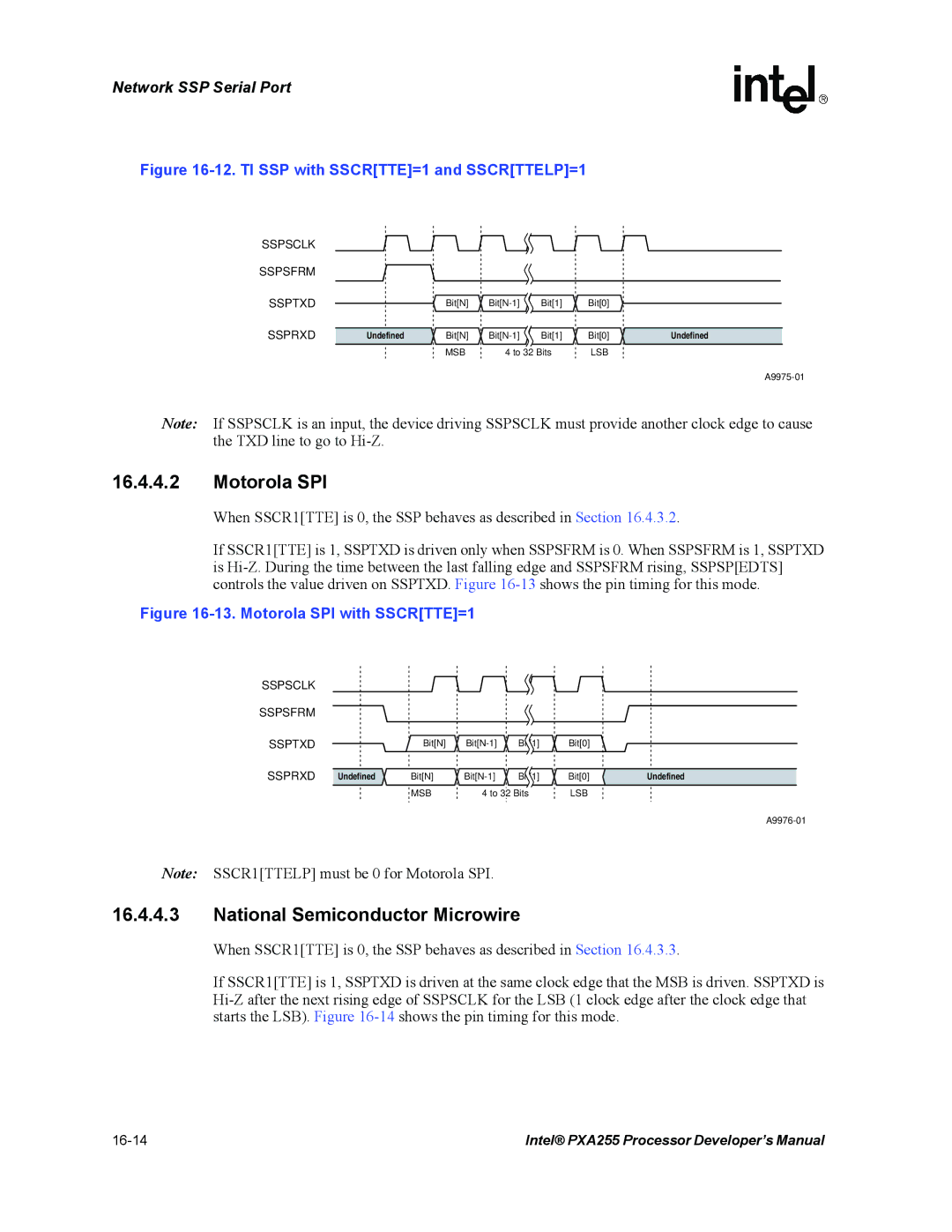 Intel PXA255 manual Motorola SPI 