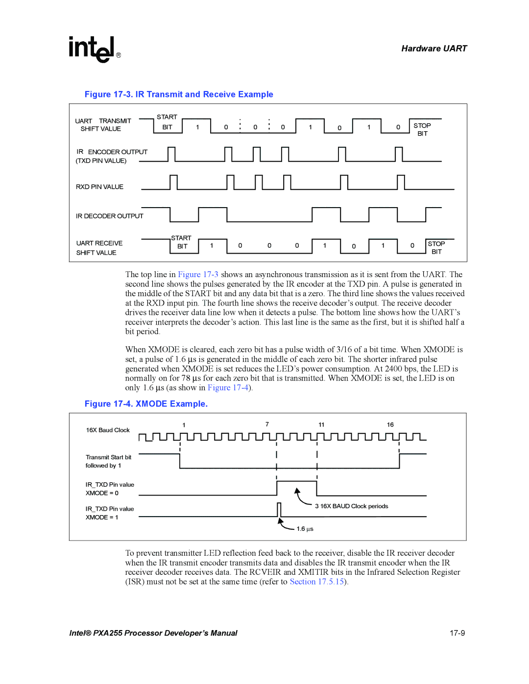 Intel manual Intel PXA255 Processor Developer’s Manual 17-9 