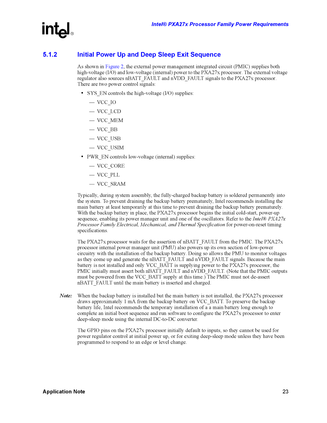 Intel PXA27X manual Initial Power Up and Deep Sleep Exit Sequence, Vcccore Vccpll Vccsram 